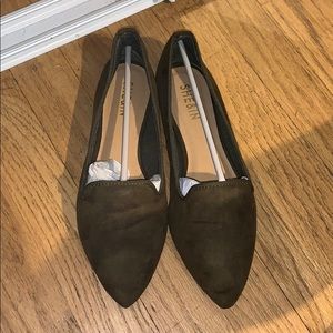 Olive green flats